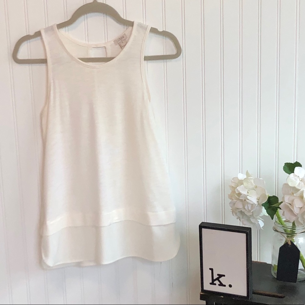 J Crew Cream/Ivory Layered Look Tank XS